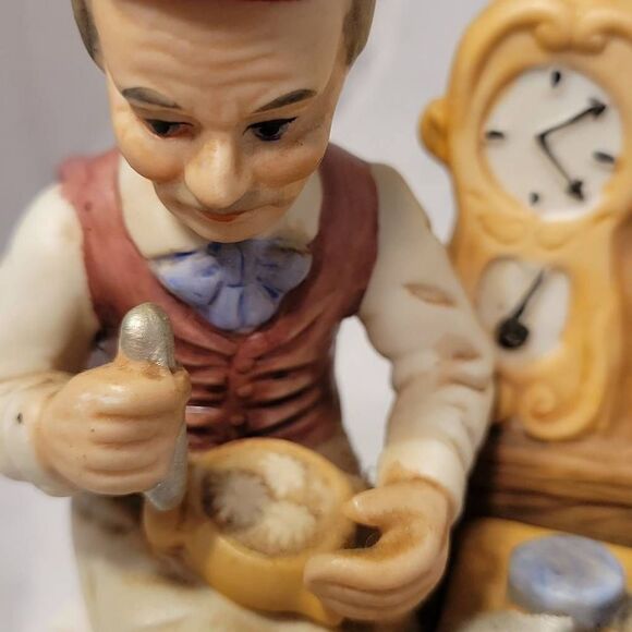 VTG Watchmaker Watch Hallmark Horologist Porcelain Charming Hand Painted Figure - Picture 6 of 13